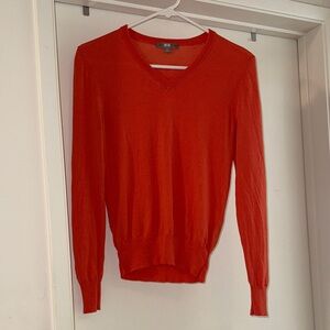 Uniqlo Bright Red V-Neck Sweater